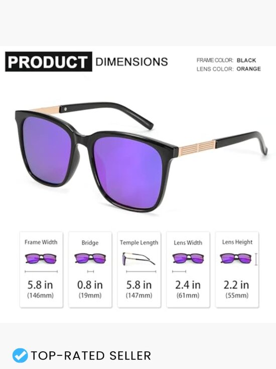 Oversized Square Sunglasses for Women Lightweight UV400 Polarized Trendy Shade main image 5